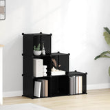 Meubles de stockage vidaxl avec 6 compartiments en polypropène noir