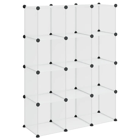 Meubles de stockage vidaxl avec 12 compartiments en polypropène transparent