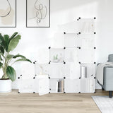 Meubles de stockage Vidaxl avec 15 compartiments et portes en polypropène transparent