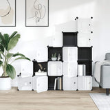 Meubles de stockage Vidaxl avec 15 compartiments et portes en polypropène noir