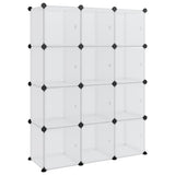 Vidaxl Storage furniture with 12 compartments and doors polypropene transparent