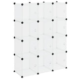 Meubles de stockage Vidaxl avec 12 compartiments et portes en polypropène transparent