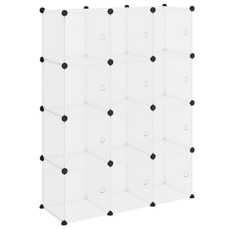 Meubles de stockage Vidaxl avec 12 compartiments et portes en polypropène transparent