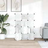 Meubles de stockage Vidaxl avec 12 compartiments et portes en polypropène transparent