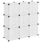 Meubles de stockage Vidaxl avec 9 compartiments et portes en polypropène transparent