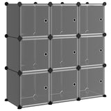 Vidaxl Storage furniture with 9 compartments and doors polypropene black