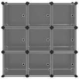 Vidaxl Storage furniture with 9 compartments and doors polypropene black