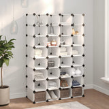 Rack à chaussures Vidaxl 93x36.5x140 cm en polypropène transparent