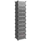 Vidaxl shoe rack 44x32x174 cm Polypropene black