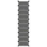 Rack à chaussures Vidaxl 44x32x174 cm en polypropène noir