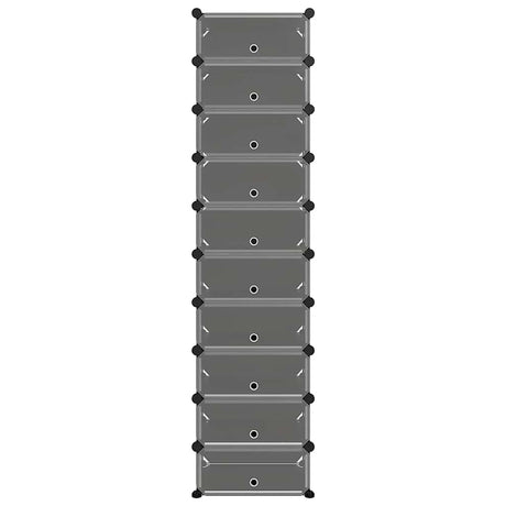 Rack à chaussures Vidaxl 44x32x174 cm en polypropène noir