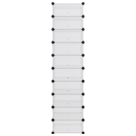 Rack à chaussures Vidaxl 44x32x174 cm Polypropène transparent