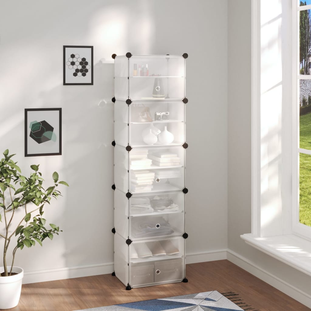 VidaXL shoe rack 44x31.5x153.5 cm Polypropene transparent