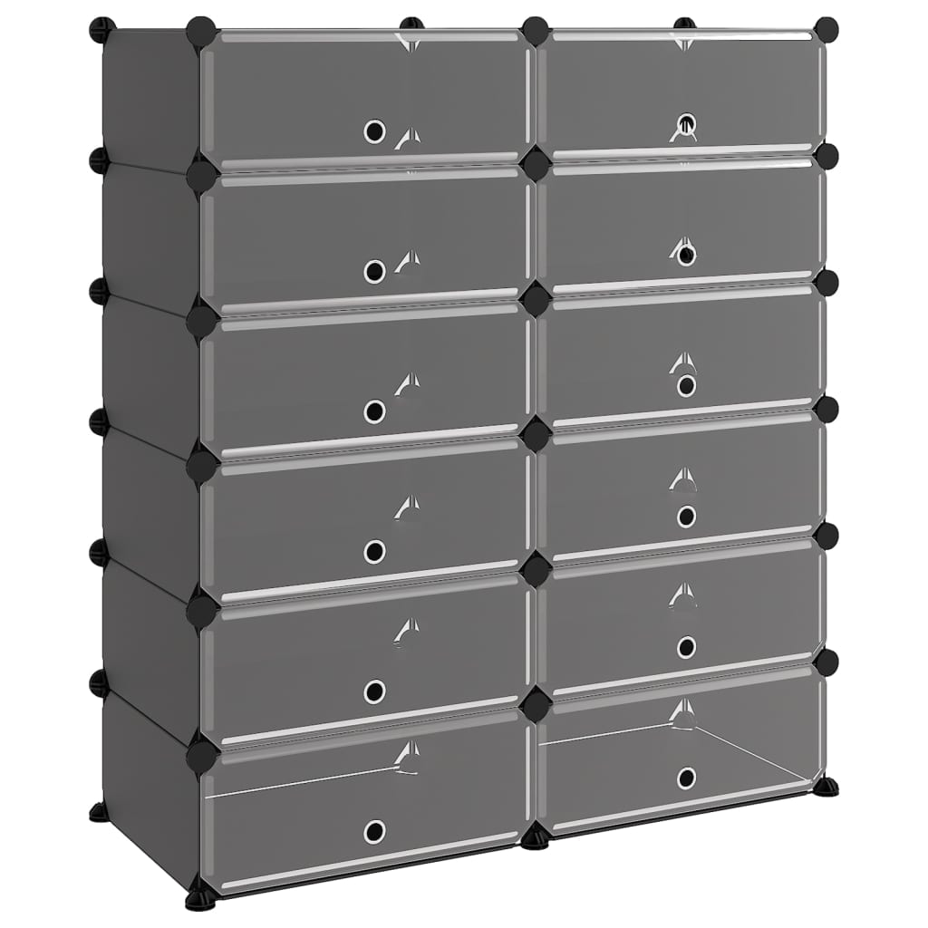 Vidaxl shoe rack 94.5x36.5x106 cm Polypropene black