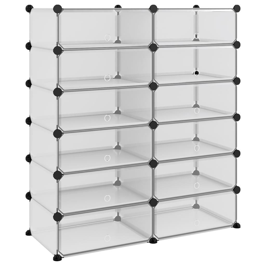 Vidaxl Shoe Rack 94.5x36.5x106 CM polipropeno transparente