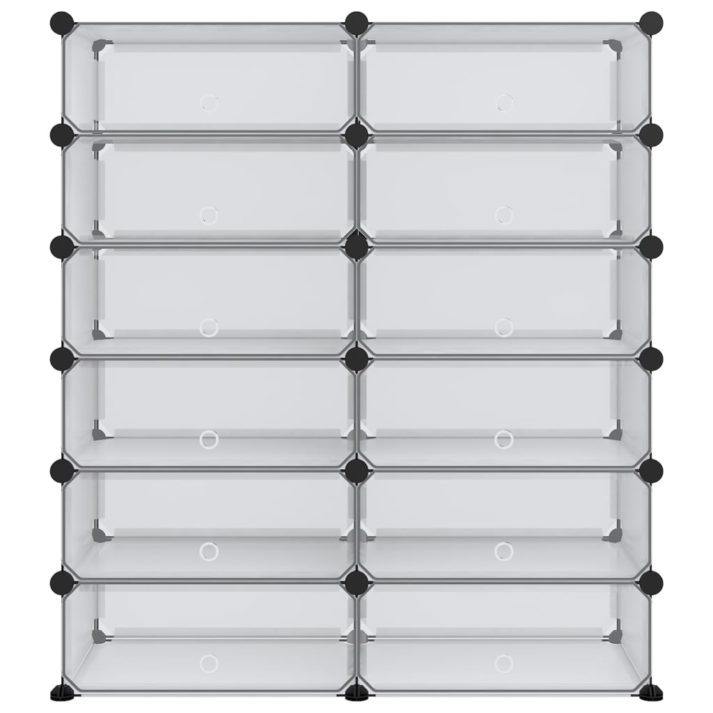 VidaXL shoe rack 94.5x36.5x106 cm Polypropene transparent