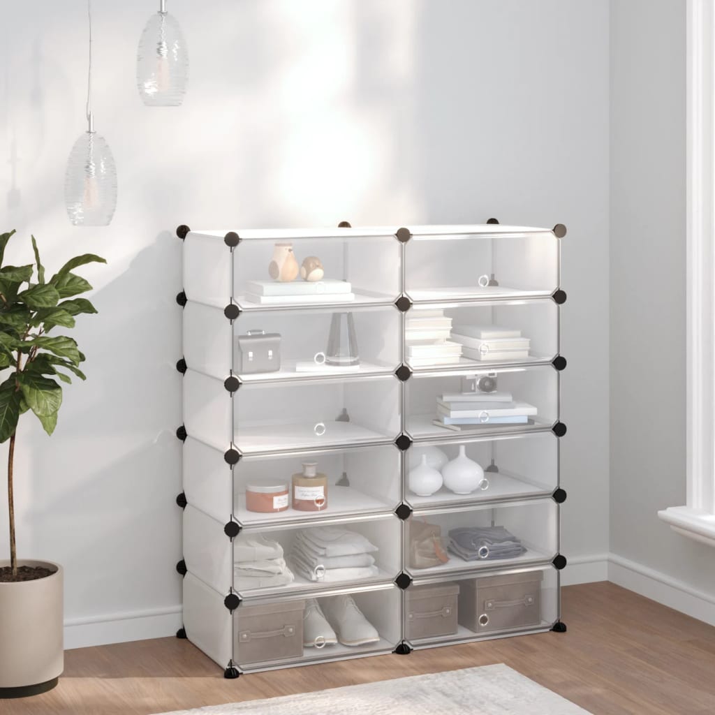 VidaXL shoe rack 94.5x36.5x106 cm Polypropene transparent