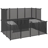 Vidaxl Animal Loft Small 143x107x93 polypropen og stål sort