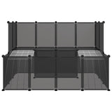 Vidaxl dierenhok klein 143x107x93 polypropeen en staal zwart