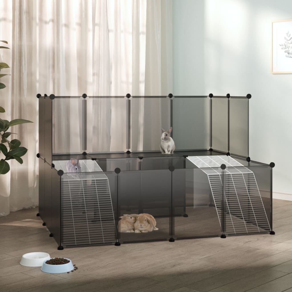 Vidaxl Animal Loft Small 143x107x93 polypropen og stål sort