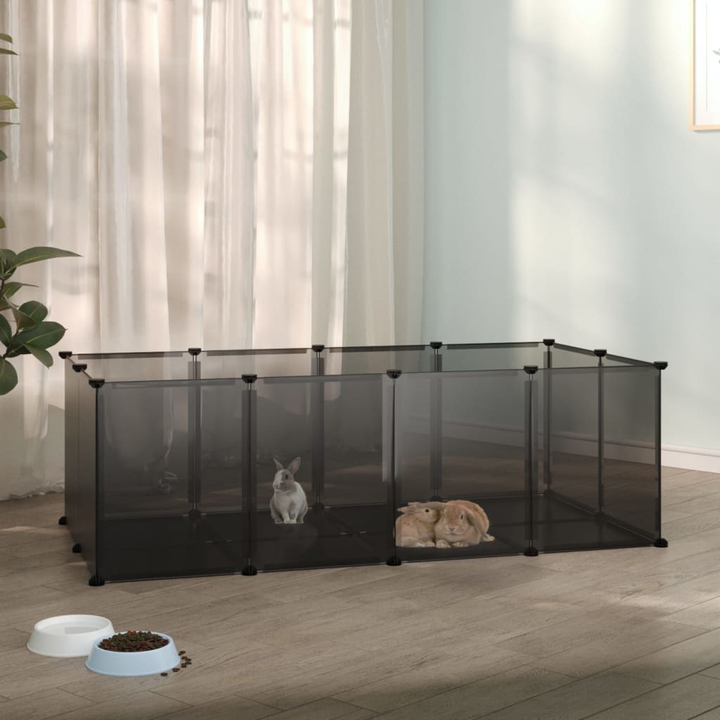 Vidaxl animal loft small 144x74x46.5 cm Polypropene and Steel Black