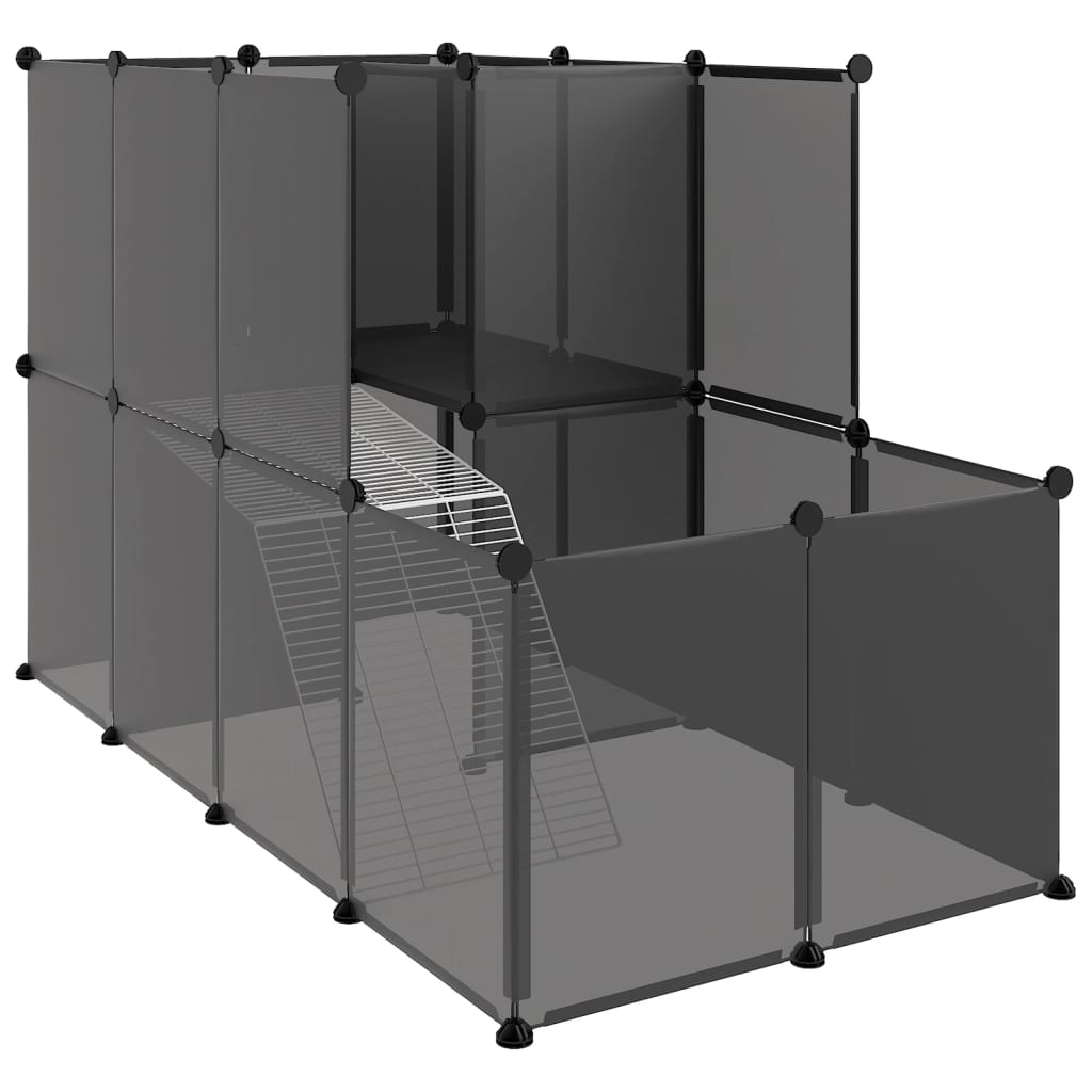 Vidaxl Animal Loft Small 142x74x93 cm polipropeno y acero negro