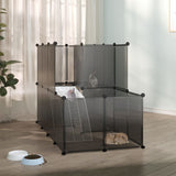 Vidaxl Animal Loft Small 142x74x93 cm Polypropene e Black in acciaio