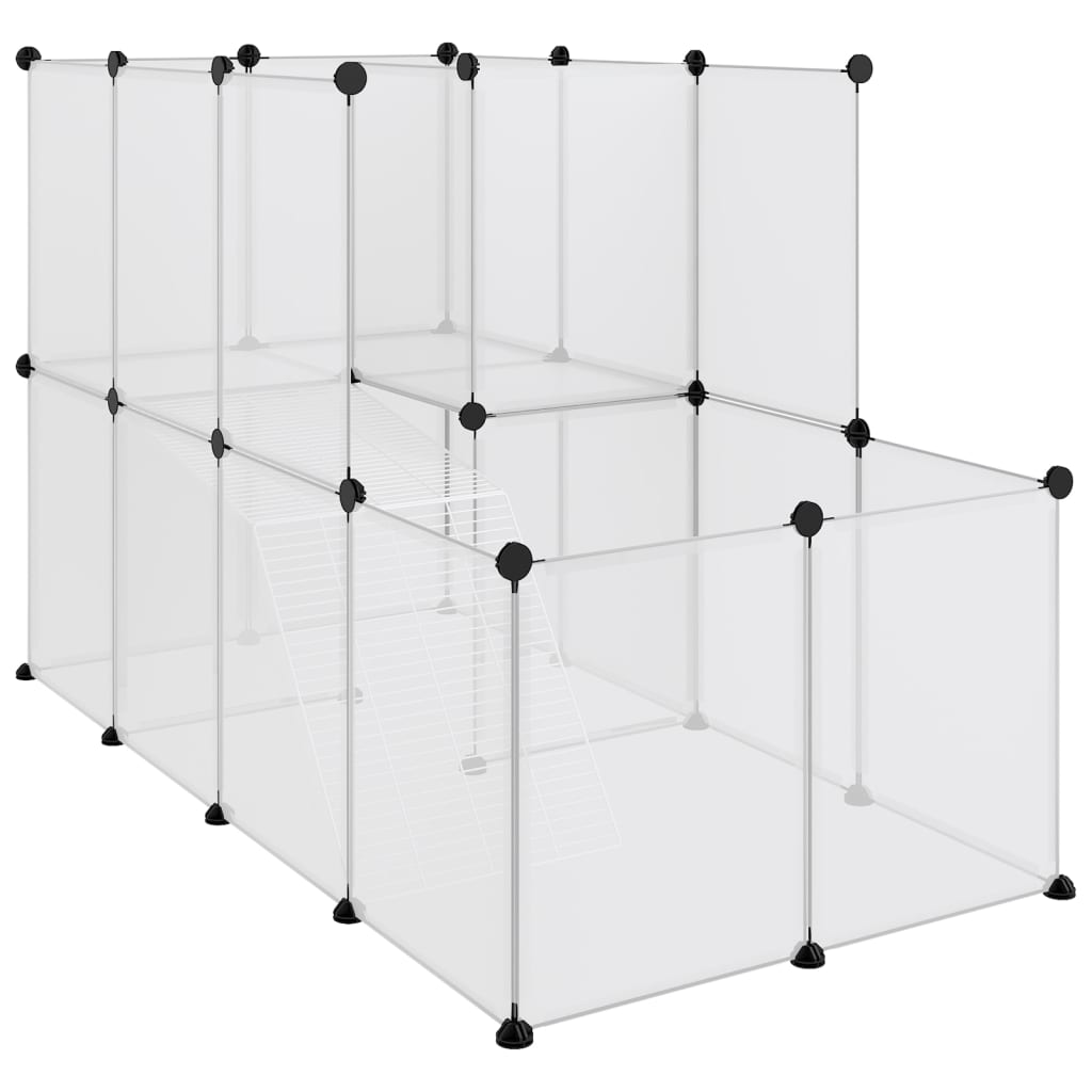 Vidaxl Animal Loft Small 142x74x93 cm Polypropene e acciaio trasparente