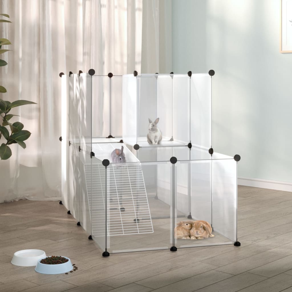 Vidaxl Animal Loft Small 142x74x93 cm Polypropene e acciaio trasparente