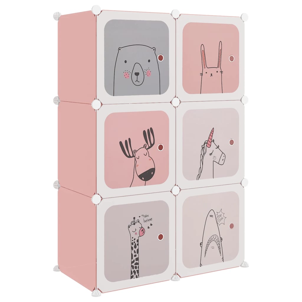 Vidaxl Children's storage furniture with 6 compartments Polypropene Pink