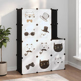 Vidaxl Meubles de stockage pour enfants avec 10 compartiments en polypropène noir