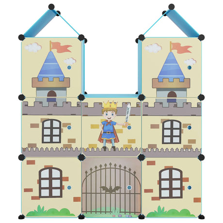 Vidaxl Meubles de stockage pour enfants avec 8 compartiments en bleu polypropène