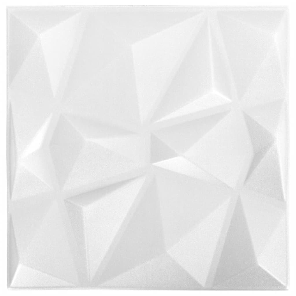 Vidaxl 24 st väggpaneler 3d 6 m² 50x50 cm diamantvita