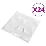 Vidaxl Pannelli a parete 24 ST 3D 6 m² 50x50 cm Diamond bianco