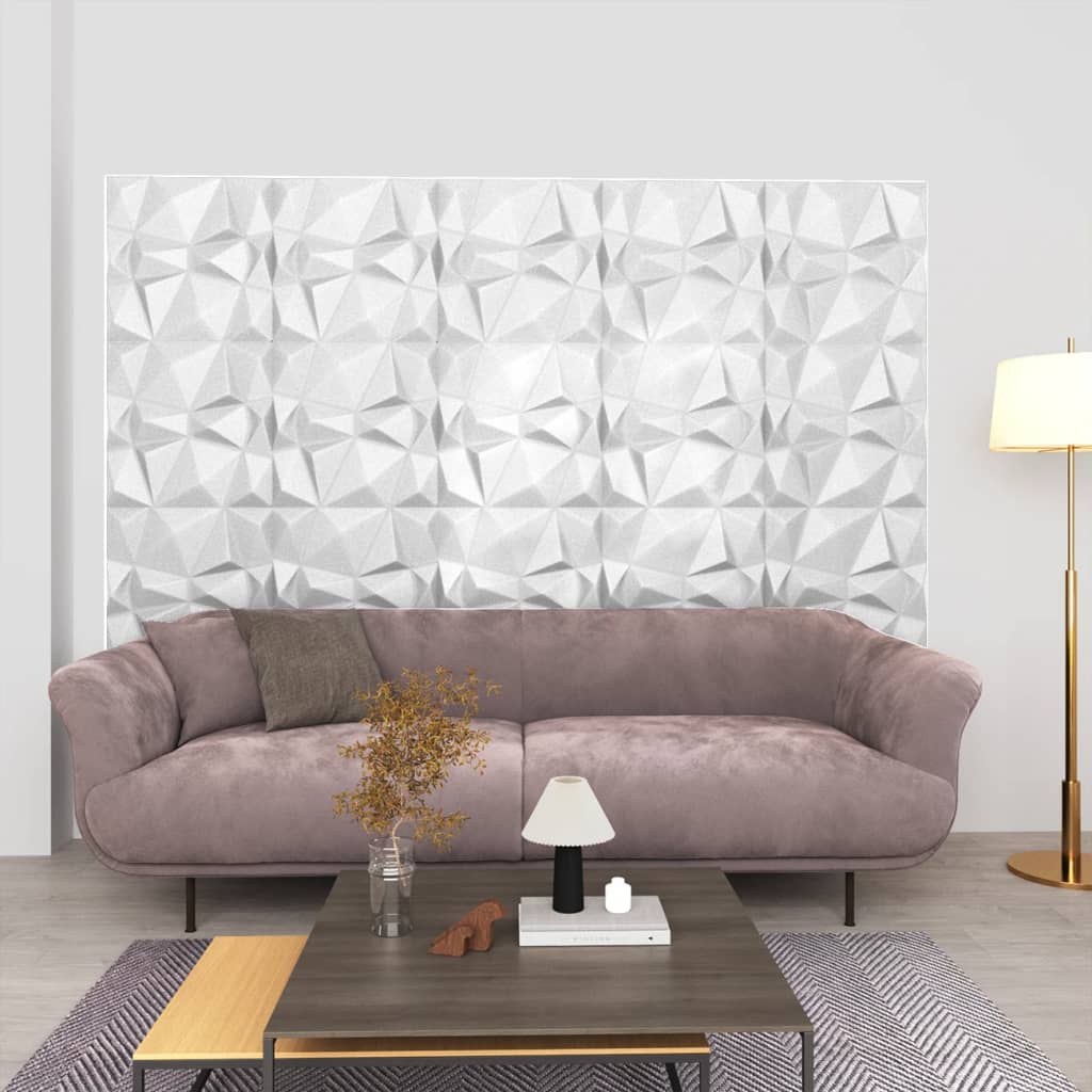 Vidaxl 24 St Wall Panels 3d 6 m² 50x50 cm Diamond White