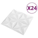 Vidaxl 24 st väggpaneler 3d origami 6 m² 50x50 cm vit