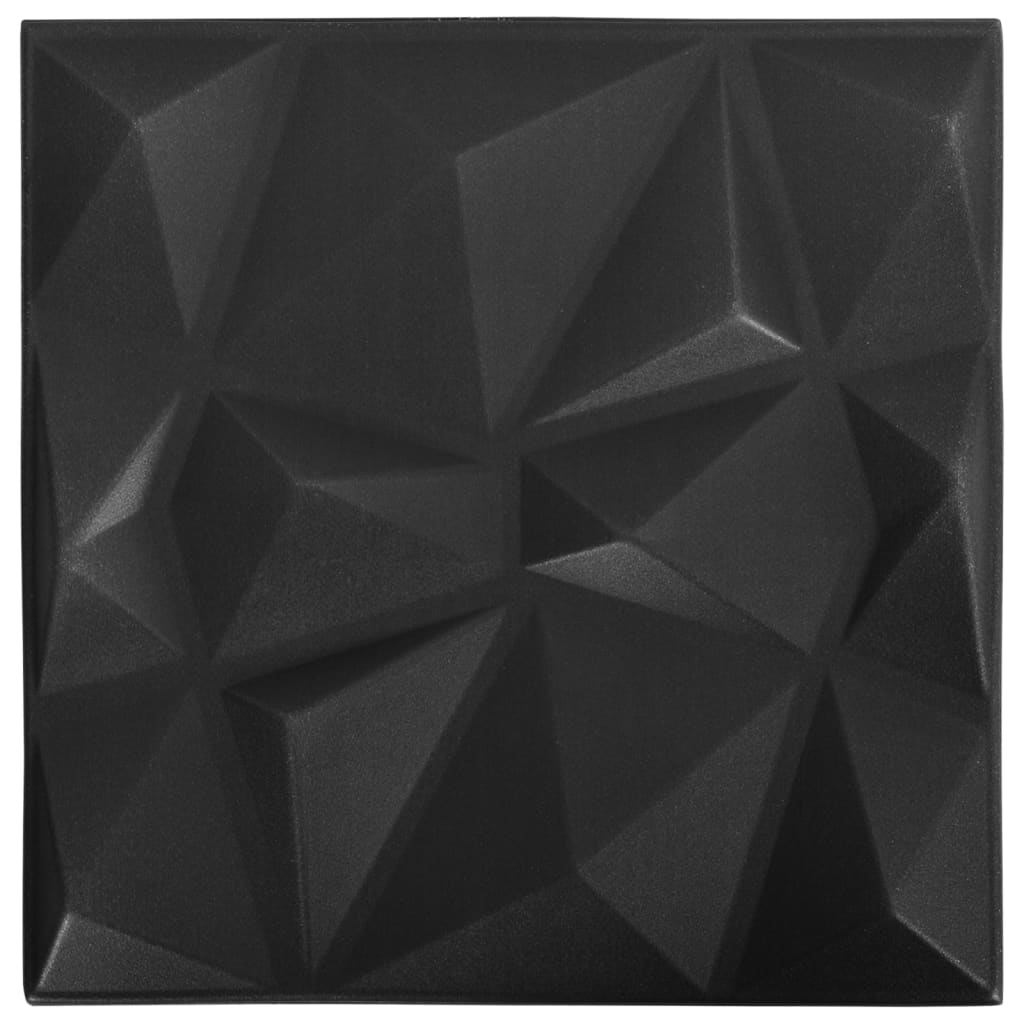 Vidaxl 24 ST Wall panels 3D Diamond 6 m² 50x50 cm Black