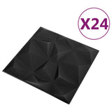 Vidaxl 24 St Wand Panels 3d Diamant 6 m² 50x50 cm schwaarz