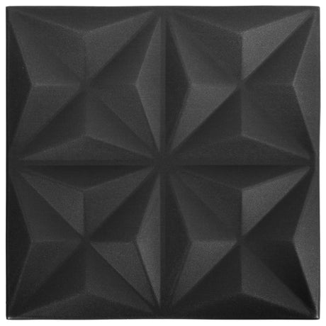 Vidaxl 24 St Wall Panels 3D Origami 6 m² 50x50 cm svart