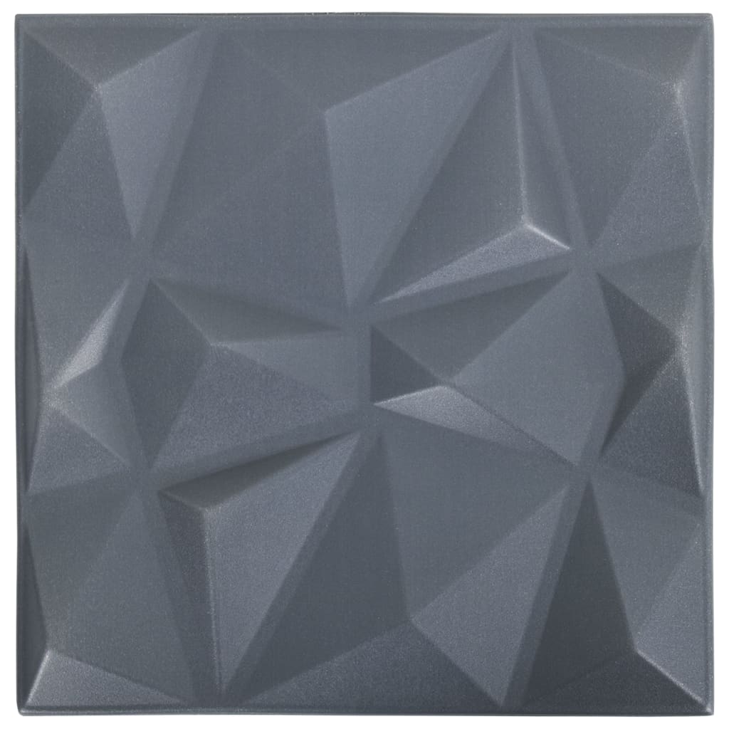 Vidaxl 24 St Wall Panels 3D Diamond 6 m² 50x50 cm grå