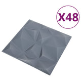 VIDAXL 48 ST WALSPOREULE 3D Diamant 12 m² 50 x 50 cm Grau