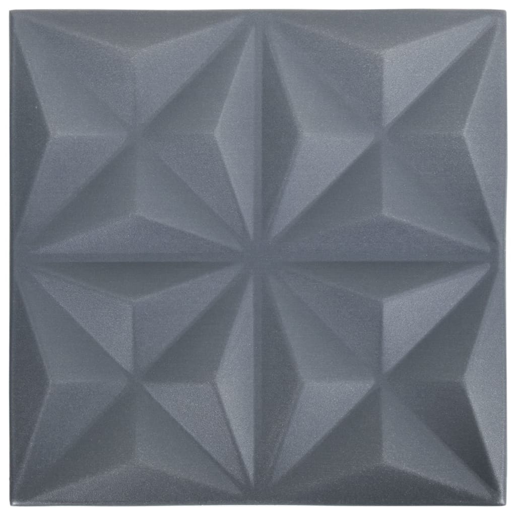 Vidaxl 24 pannelli murali 3d origami 6 m² 50x50 cm grigio