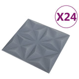 Vidaxl 24 stage de mur 3d origami 6 m² 50x50 cm gris