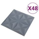 VIDAXL 48 ST WALL PORTEULE 3D Origami 12 m² 50 x 50 cm Grau