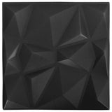 Vidaxl 12 paneles de pared 3D Diamante 3 m² 50x50 cm Negro