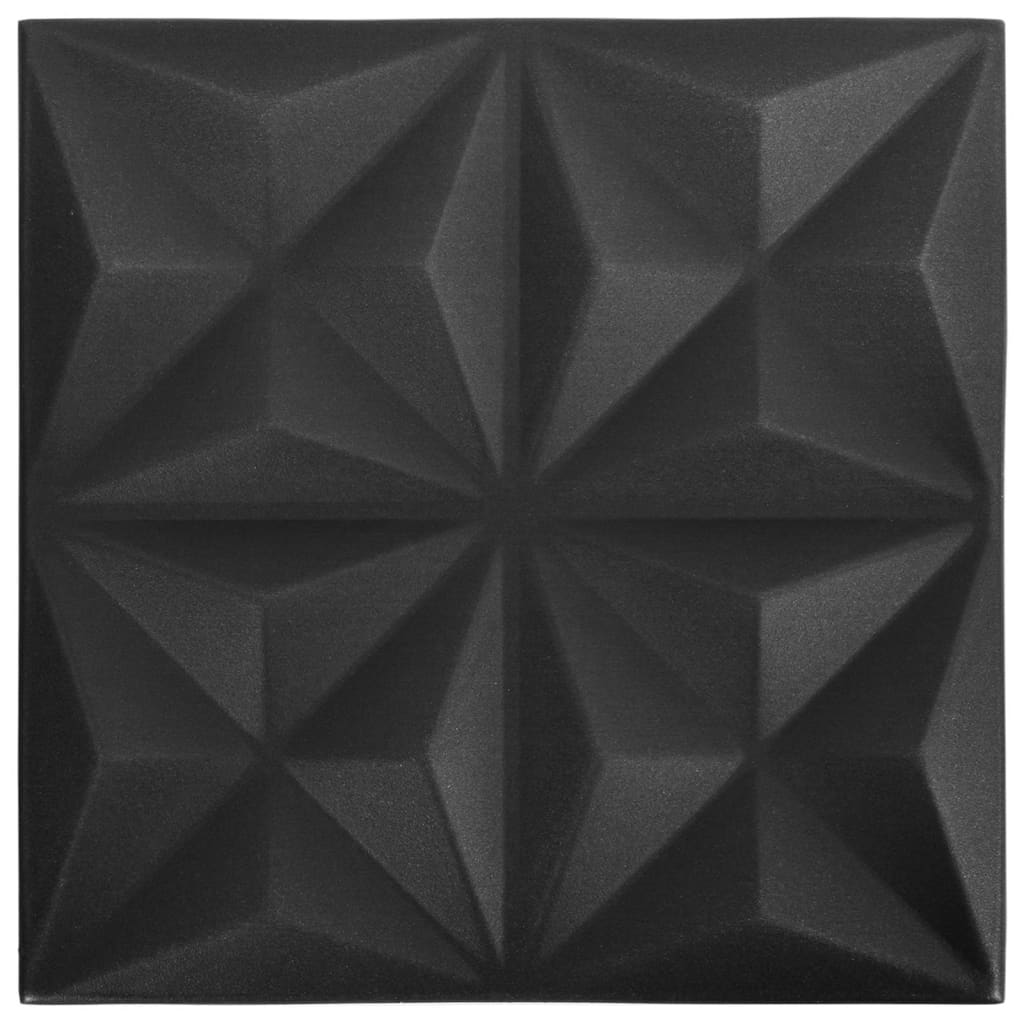 Vidaxl 12 st Wall panels 3D origami 3 m² 50x50 cm black