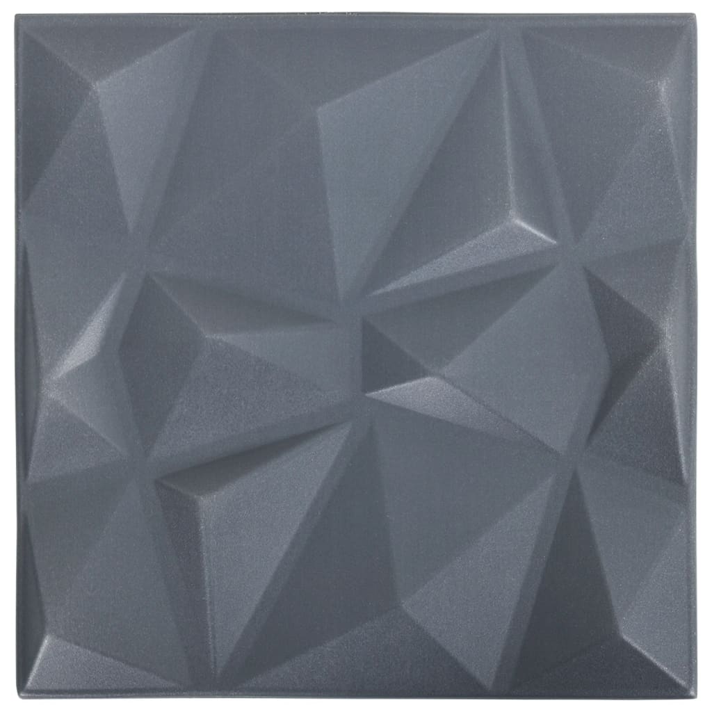 Vidaxl 12 stage de mur 3d diamant 3 m² 50x50 cm gris