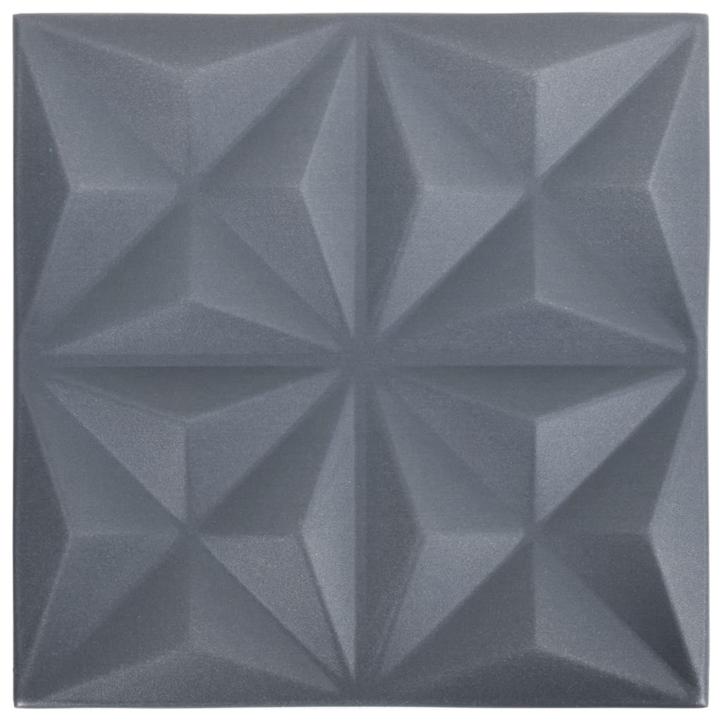 Vidaxl 12 st wandpanelen 3d origami 3 m² 50x50 cm grijs