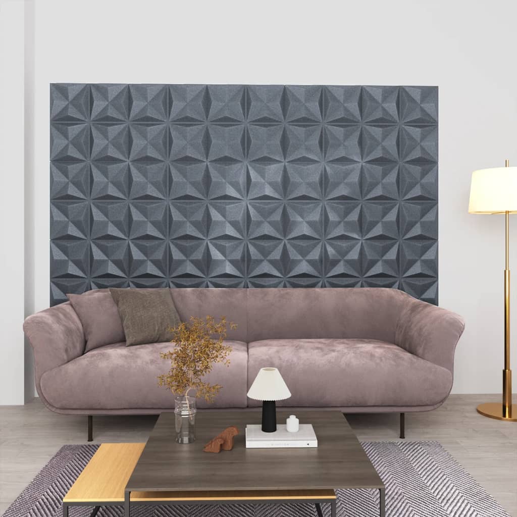 Vidaxl 12 St Wand Panels 3D Origami 3 m² 50x50 cm Grau