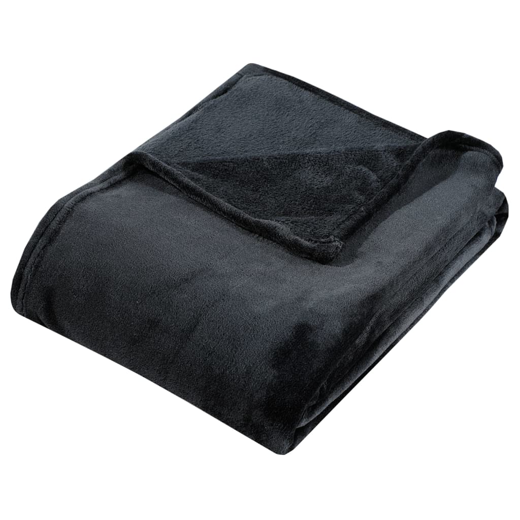 Vidaxl coperta 150x200 cm poliestere nero